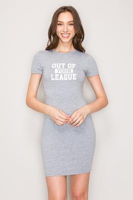 Out League Printed Short Sleeves Mini Dress