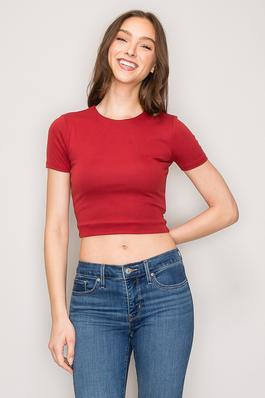 High Neck Double Layer Rib Knit Top