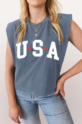 USA Stars Fourth of July Muscle Tee