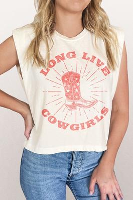 Long Live Cowgirls Boot Muscle Tee
