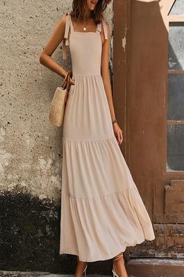 Backless Solid Color Halter Long Dresses
