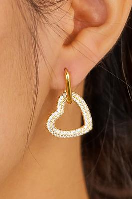 Stainless Steel Diamond Pendant Earrings