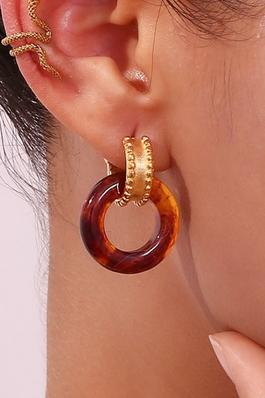 Rolled Bead Metallic Acrylic Earrings