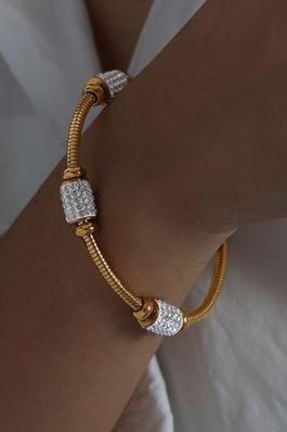 Womens Titanium Steel Czech Diamond Bracelet
