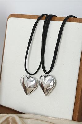 Heart Pendant Drawstring Adjustable Necklace