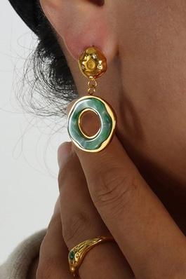 Emerald Zircon Round Earrings for Women