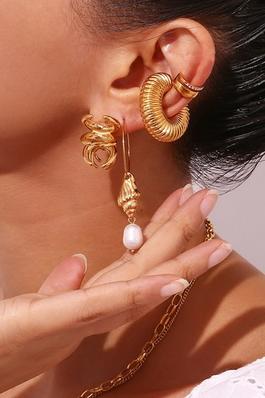 Freshwater Pearl Conch Round Earrings