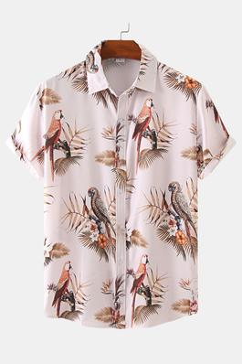 Casual Animal Print Beach Shirt