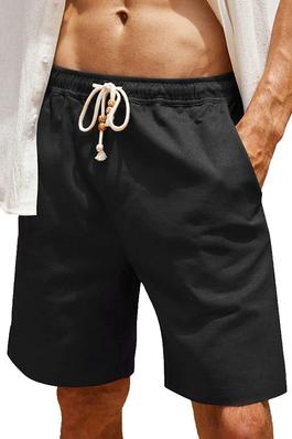 Casual Solid Beach Shorts with Pockets