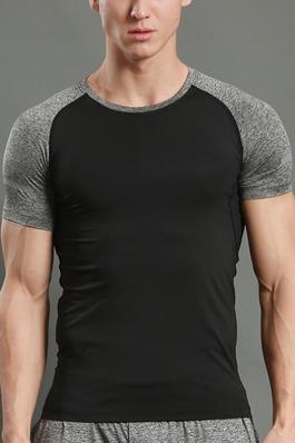 Short Sleeve Color Block Sport T-Shirt