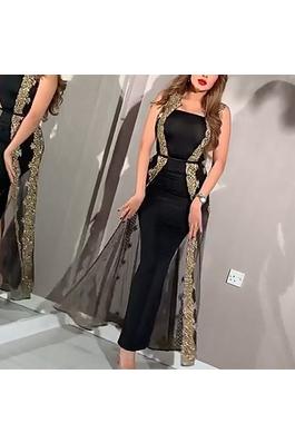 Mesh Shawl Two Piece Dress