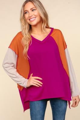OVERSIZED SOFT KNIT TOP WITH SIDE SLITS