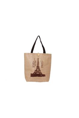 Natural Eiffel Tower Paris Print Tote Handbag