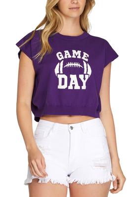 GAME DAY DROP SHOULDER SWEATER TOP