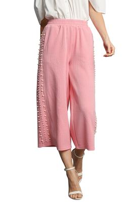 KNIT JACQUARD PANTS WITH PEARL DETAILS  SIDE SEAM
