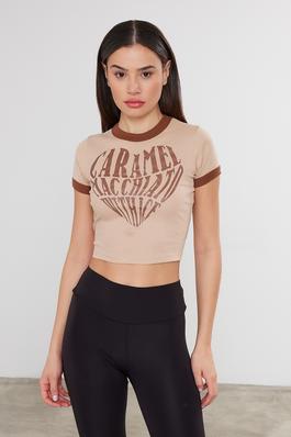 Iced Coffee Printed Cotton Crop Top