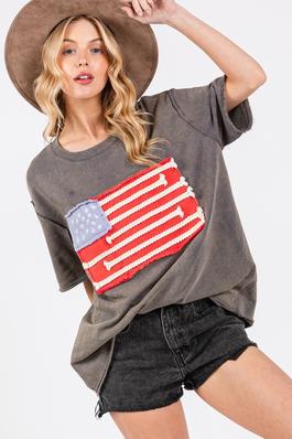 AMERICAN FLAG MINERAL WASH TOP