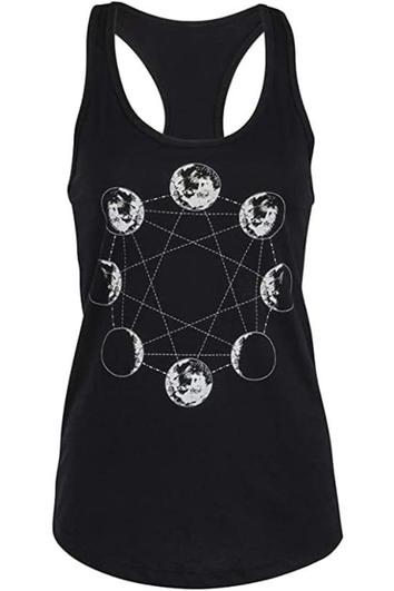 Moon Phases Shirt Gothic Tank Top Sleeveless Graphic Tee