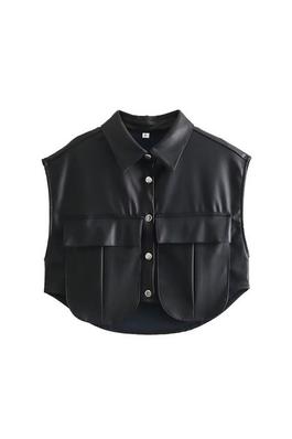 Faux Leather Vest Top