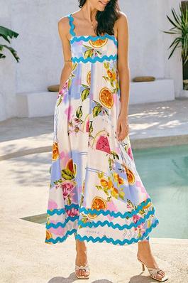 Floral Print Pocket Maxi Dress