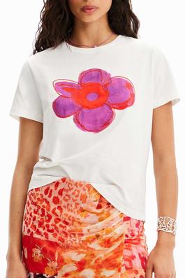 Floral Print Round Neck Short Sleeve Top 