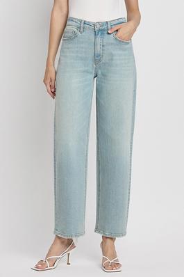 HIGH RISE ANKLE BARREL JEANS