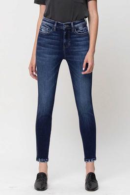 HIGH RISE FORWARD OUTSEAM CROP SKINNY JEANS