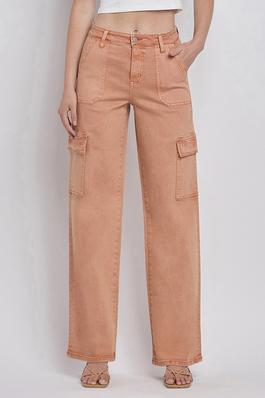 HIGH RISE UTILITY CARGO VINTAGE WIDE JEANS