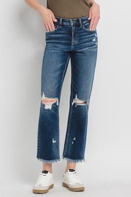 HIGH RISE ANKLE STRAIGHT JEANS