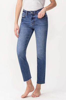 PLUS SIZE HIGH RISE SLIM STRAIGHT JEANS