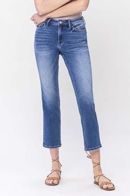 PLUS SIZE HIGH RISE ANKLE SLIM STRAIGHT JEANS