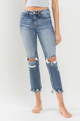 PLUS SIZE HIGH RISE SLIM STRAIGHT JEANS