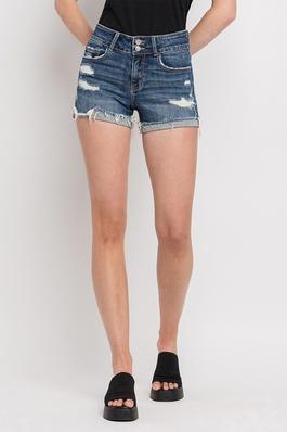 XS-S-M-L - HIGH RISE DOUBLE BUTTON CUFF SHORTS