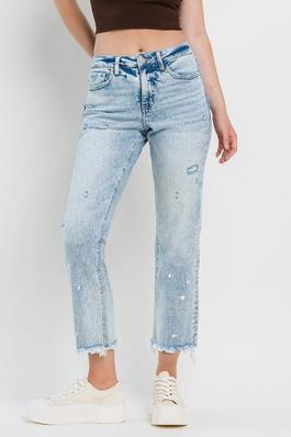 PLUS SIZE TUMMY CONTROL HIGH RISE STRAIGHT JEANS