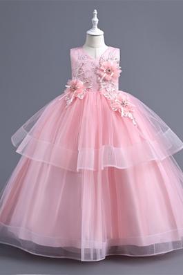 Children's Long Sequin Princess Dress
