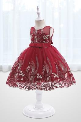 Children's Computer Embroidery Mesh Puffy Dress