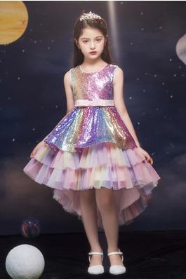 Princess Sequined Trailing Puffy Ball Gown for Catwalk