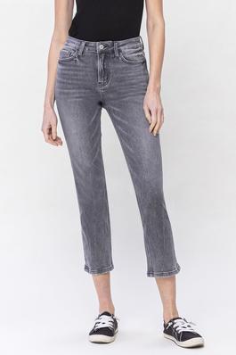 HIGH RISE ANKLE SLIM STRAIGHT JEANS