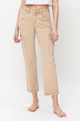 HIGH RISE RELAXED STRAIGHT CARGO JEANS