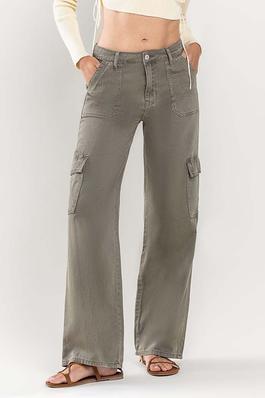 HIGH RISE WIDE LEG CARGO JEANS