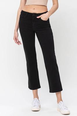 PLUS SIZE HIGH RISE ANKLE STRAIGHT JEANS