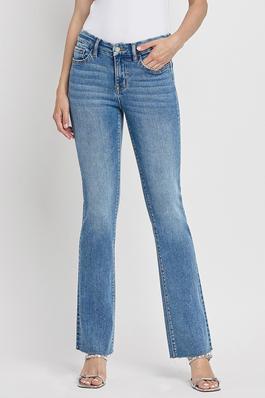 MID RISE SEAMLESS WAISTBAND BOOTCUT JEANS
