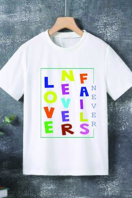 LOVE NEVER FAILS graphic tee