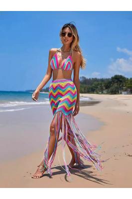 Crochet Wave Beach Cover-Up Dress