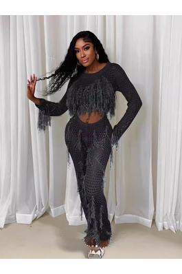 Knitted openwork jumpsuit