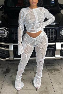 Long Sleeve Netted Top and Pant Set