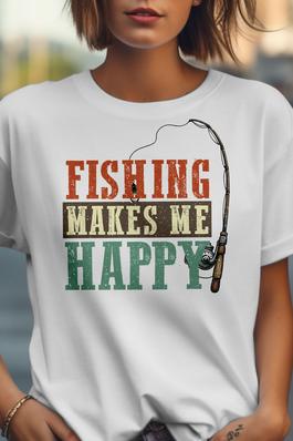 Fishing Makes Me Happy Graphic Tee