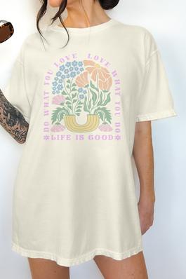 Boho Floral, Life is Good Graphic Tee