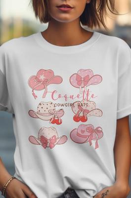 Coquette Cowgirl Hats   Graphic Tee