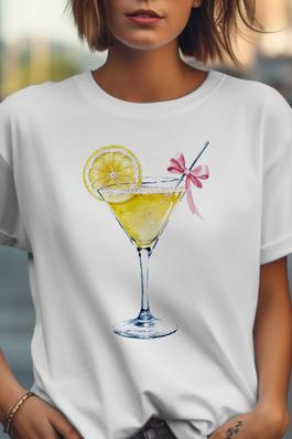 Coquette Lemon Drop with a Pink Bow   Graphic Tee